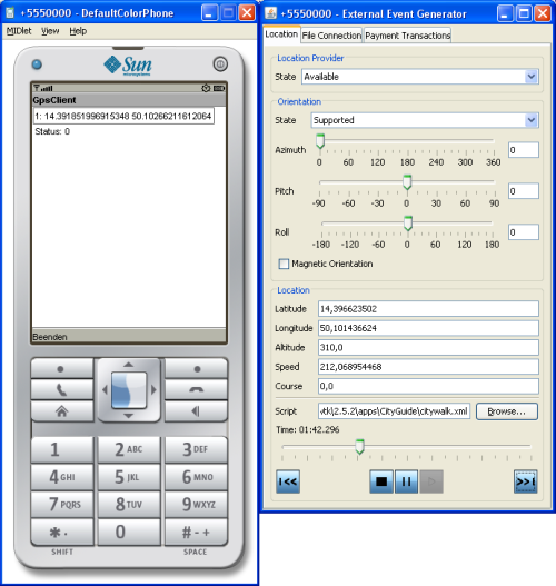 Sun Java Wireless Toolkit for CLDC 2.5.2 mit Location Simulator